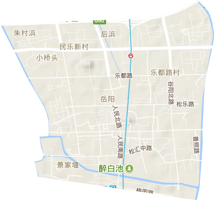 岳阳街道地形地图