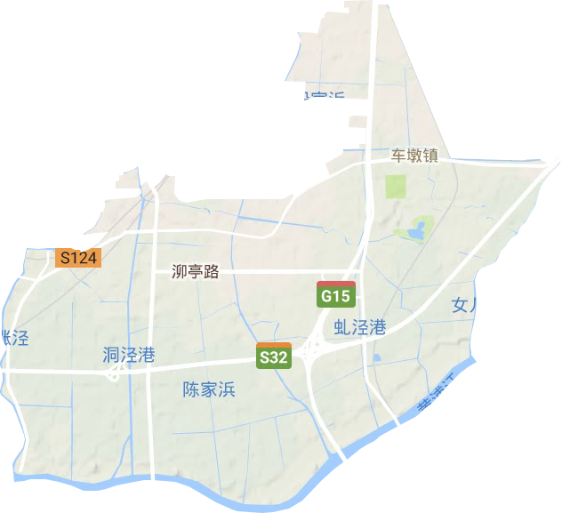 车墩镇地形地图