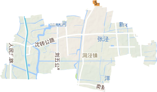 洞泾镇地形地图