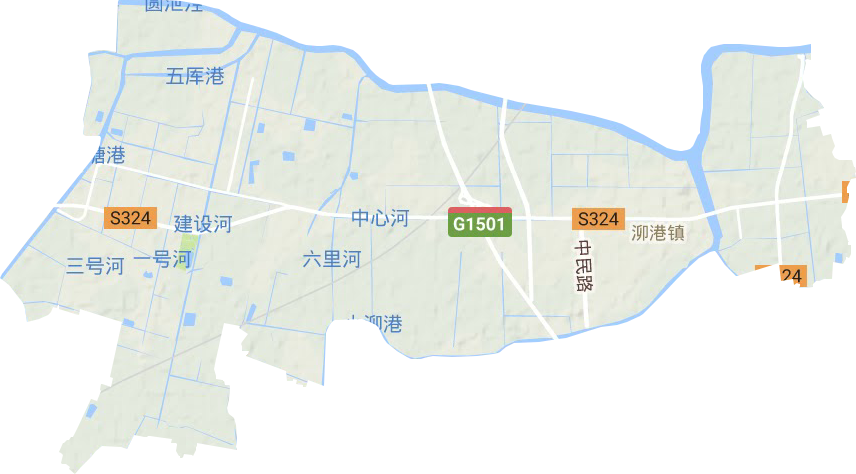泖港镇地形地图