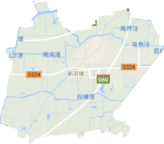 新浜镇地形地图