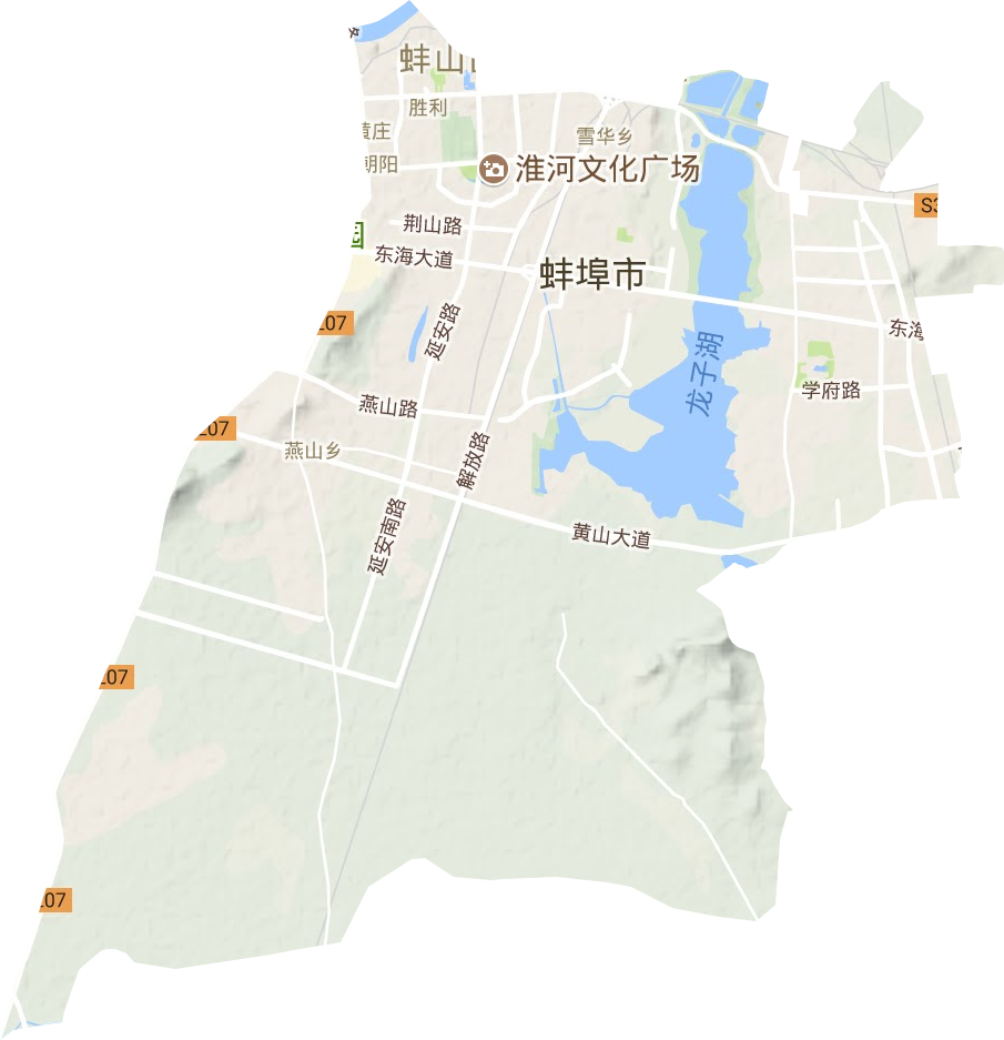 蚌山区地形地图