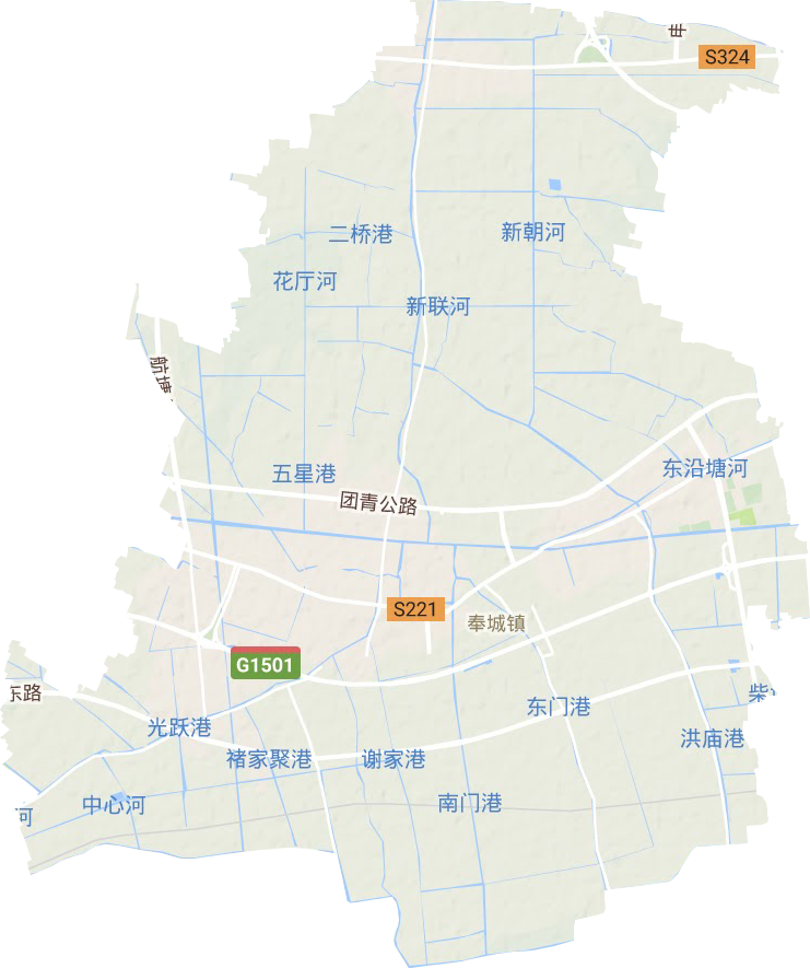 奉城镇地形地图