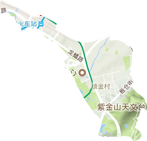 锁金村街道地形地图