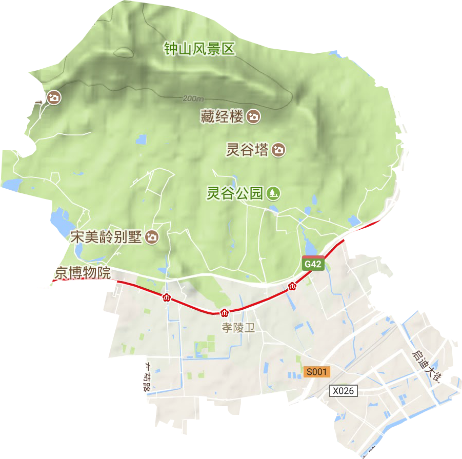 孝陵卫街道地形地图