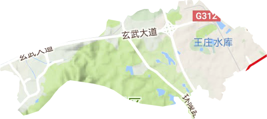 玄武湖街道地形地图