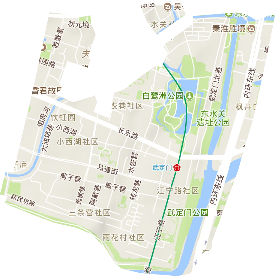 夫子庙街道地形地图