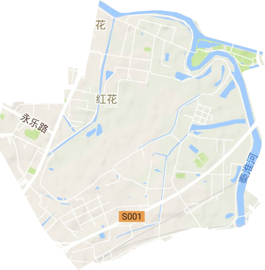 红花街道地形地图