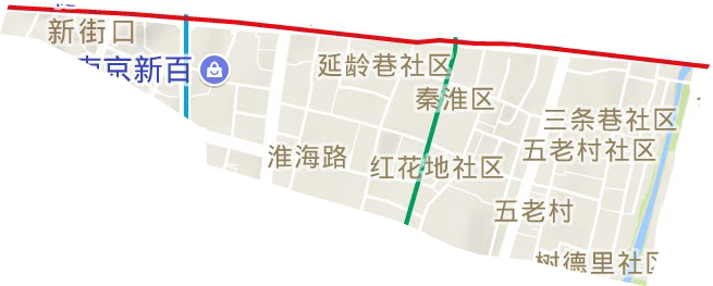 五老村街道地形地图