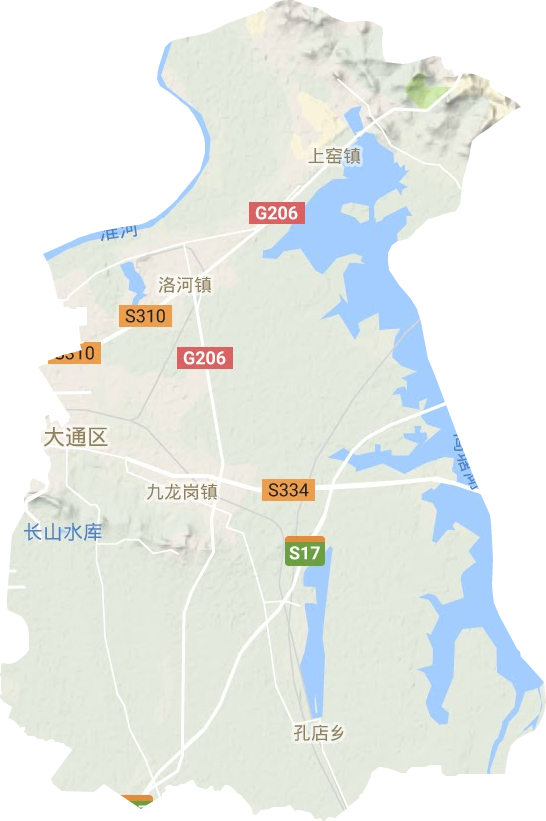 大通区地形地图