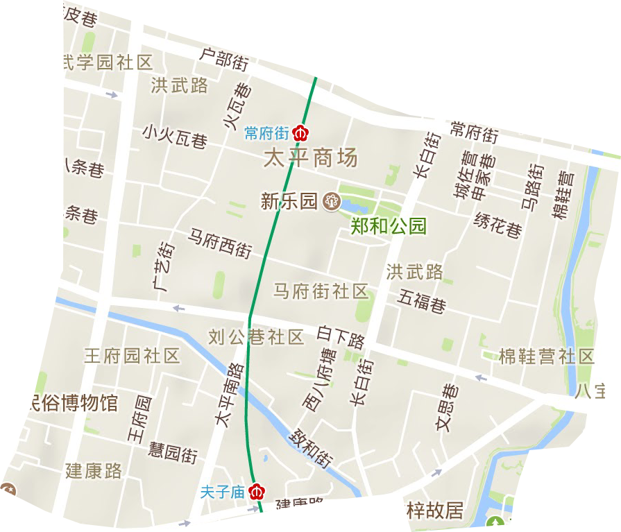 洪武路街道地形地图