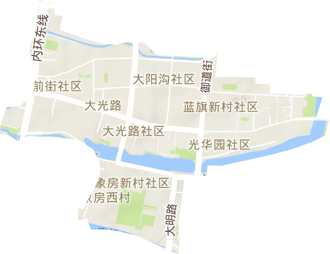 大光路街道地形地图