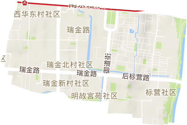 瑞金路街道地形地图