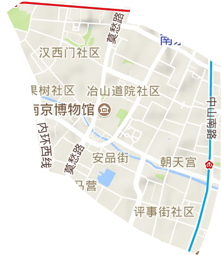 朝天宫街道地形地图