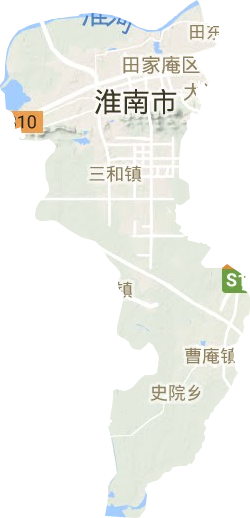 田家庵区地形地图
