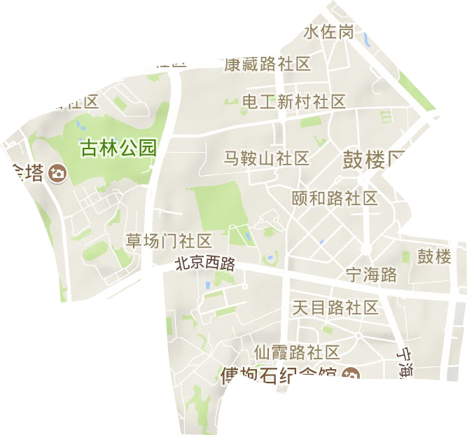 宁海路街道地形地图