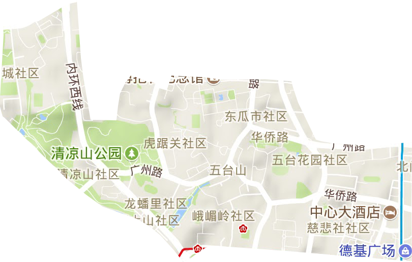 华侨路街道地形地图