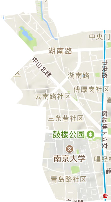湖南路街道地形地图