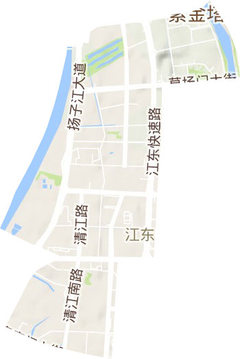 江东街道地形地图