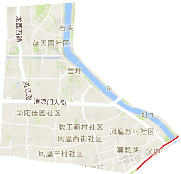 凤凰街道地形地图