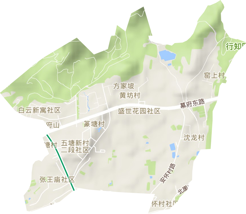 幕府山街道地形地图