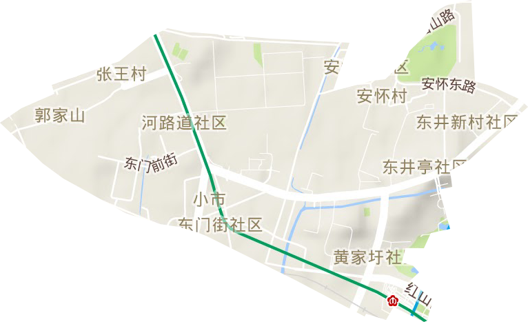 小市街道地形地图