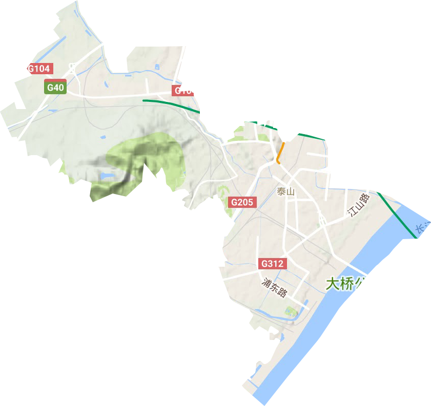 泰山街道地形地图