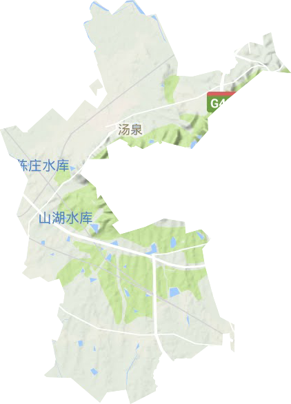 汤泉街道地形地图