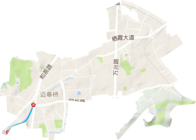 迈皋桥街道地形地图