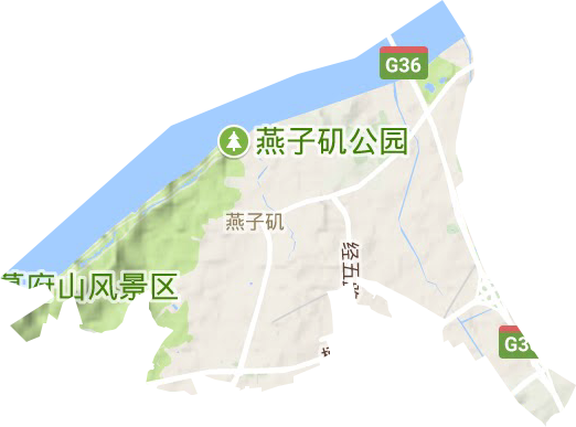 燕子矶街道地形地图