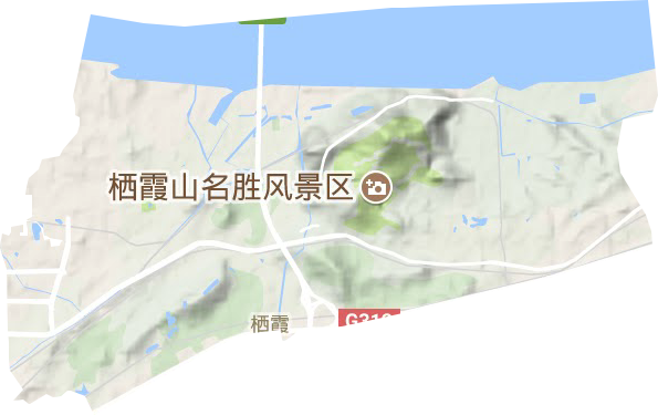 栖霞街道地形地图