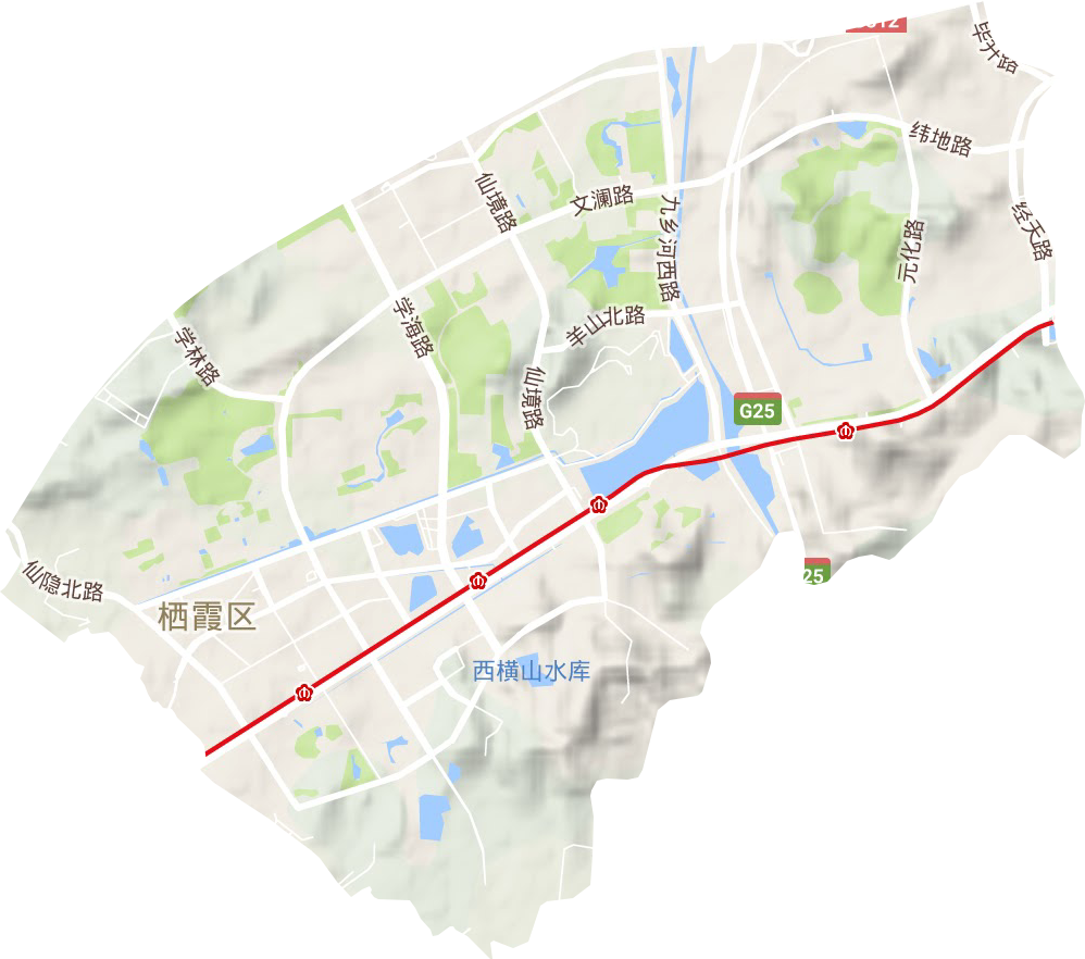 仙林街道地形地图
