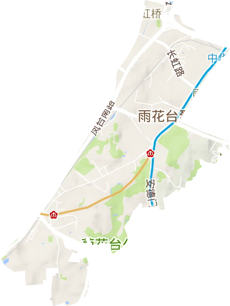 赛虹桥街道地形地图