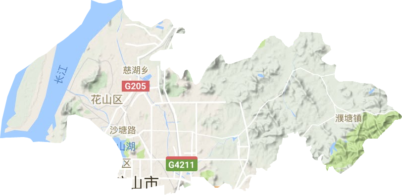花山区地形地图