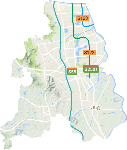 秣陵街道地形地图