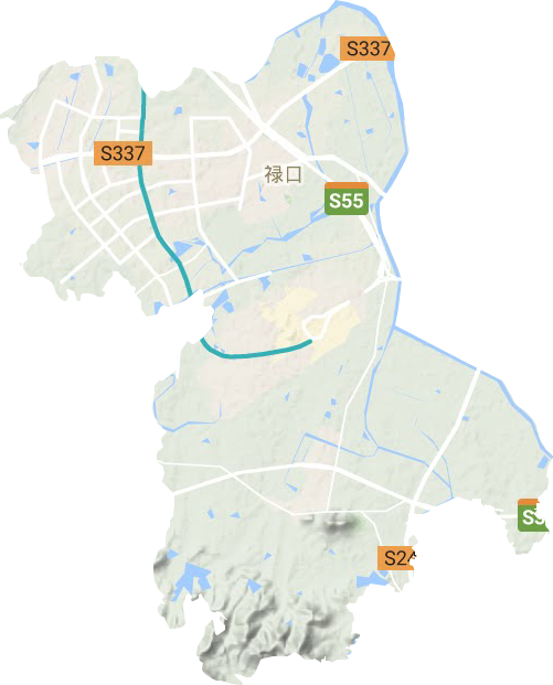 禄口街道地形地图