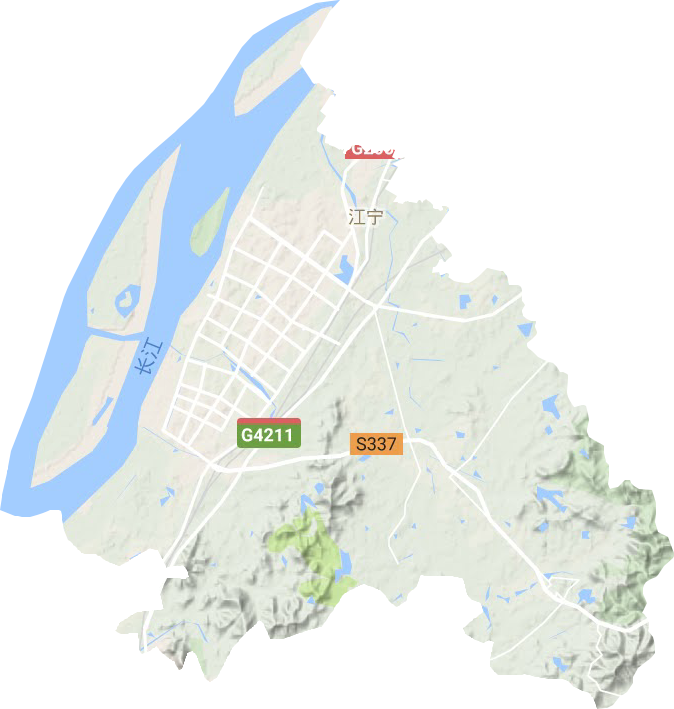 江宁街道地形地图