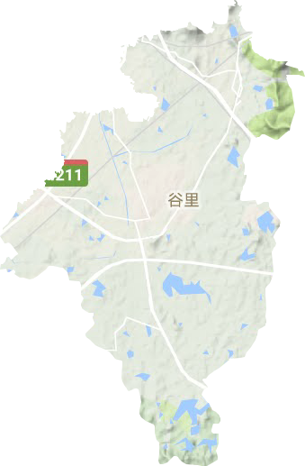 谷里街道地形地图