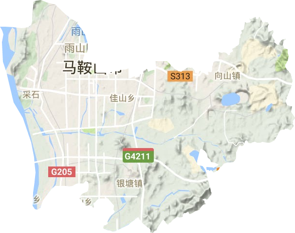 雨山区地形地图