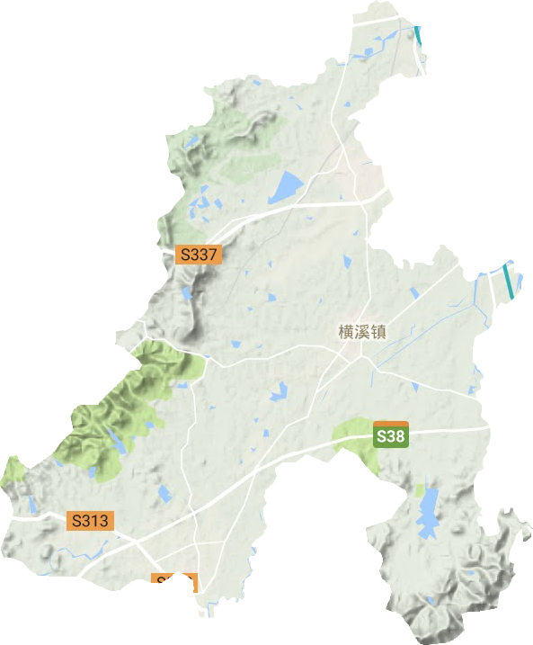 横溪街道地形地图