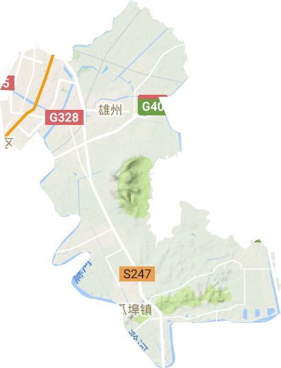 雄州街道地形地图