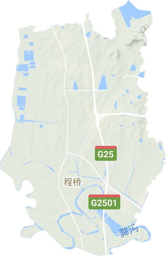 程桥街道地形地图