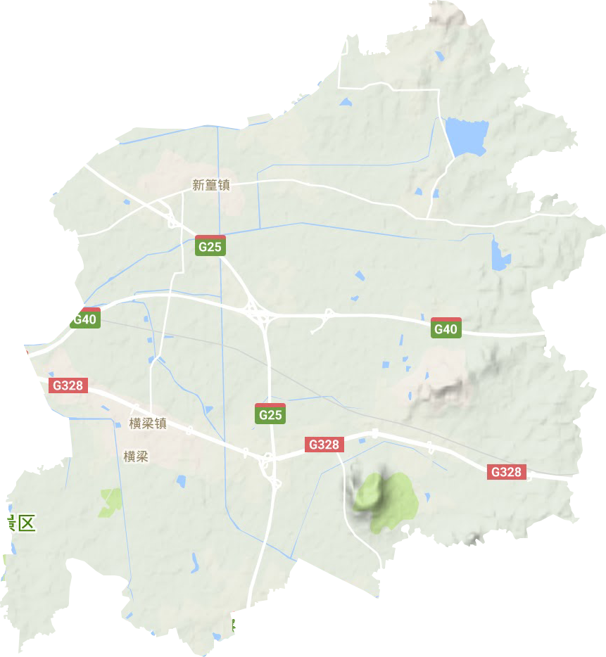 横梁街道地形地图
