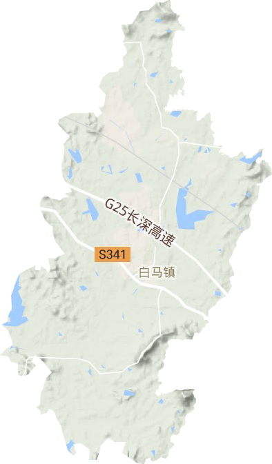 白马镇地形地图