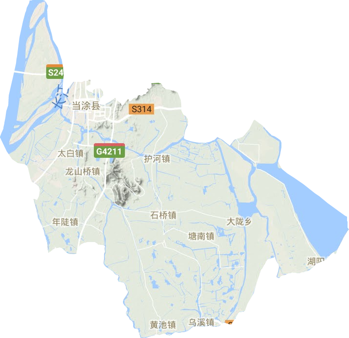 当涂县地形地图