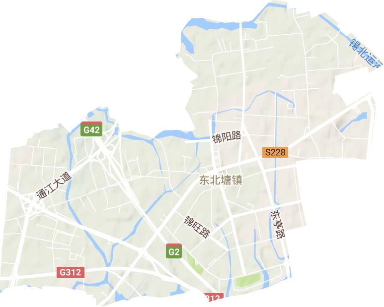 东北塘街道地形地图