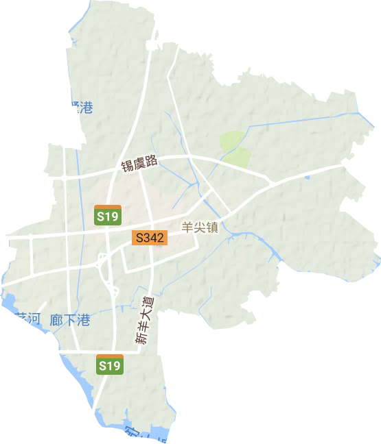 羊尖镇地形地图