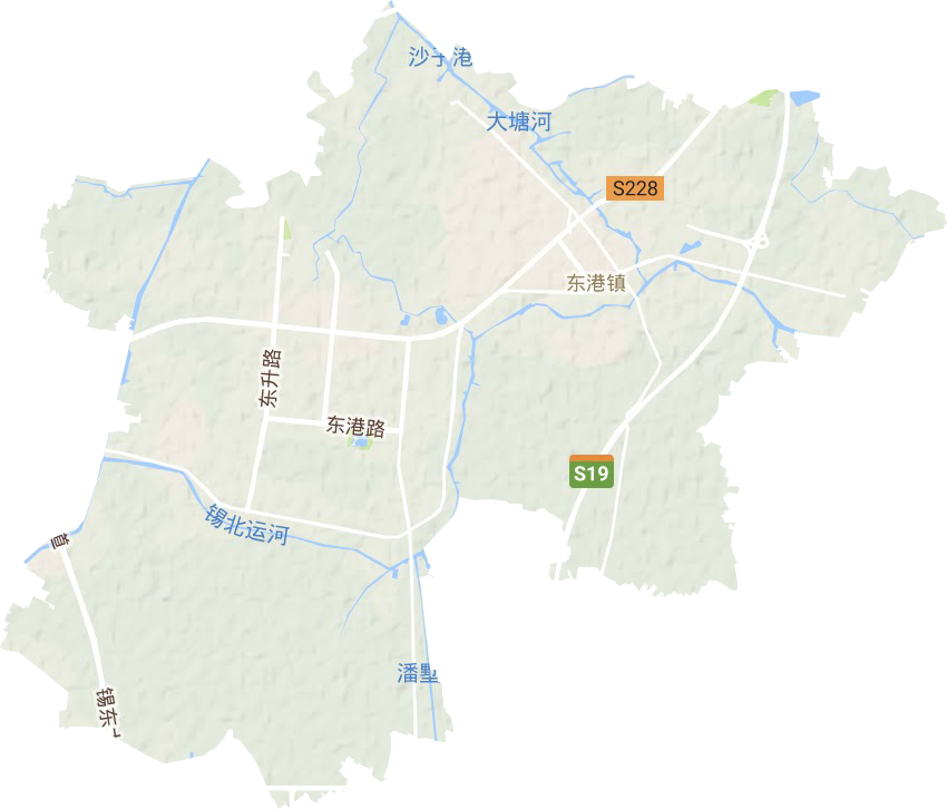 东港镇地形地图