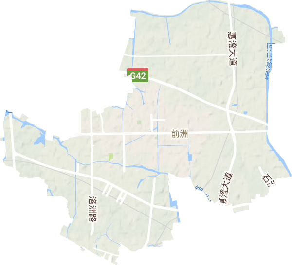 前洲街道地形地图