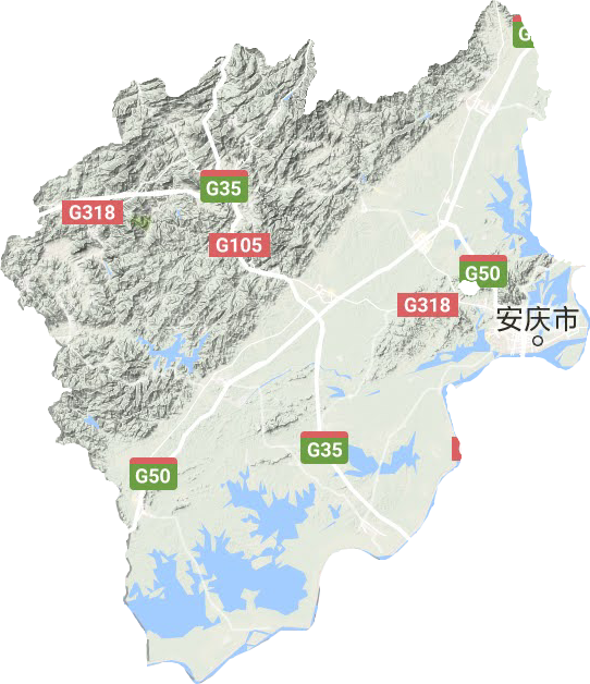 安庆市地形地图